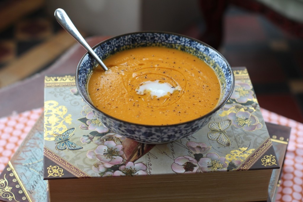 » Spiced Creamy Carrot and Sweet Potato Soup.