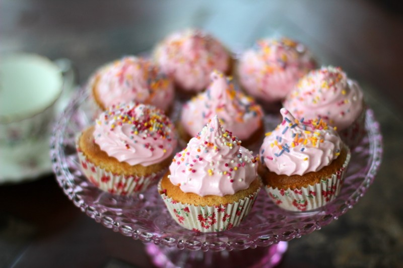Strawberry filled Marshamllow Cupcakes